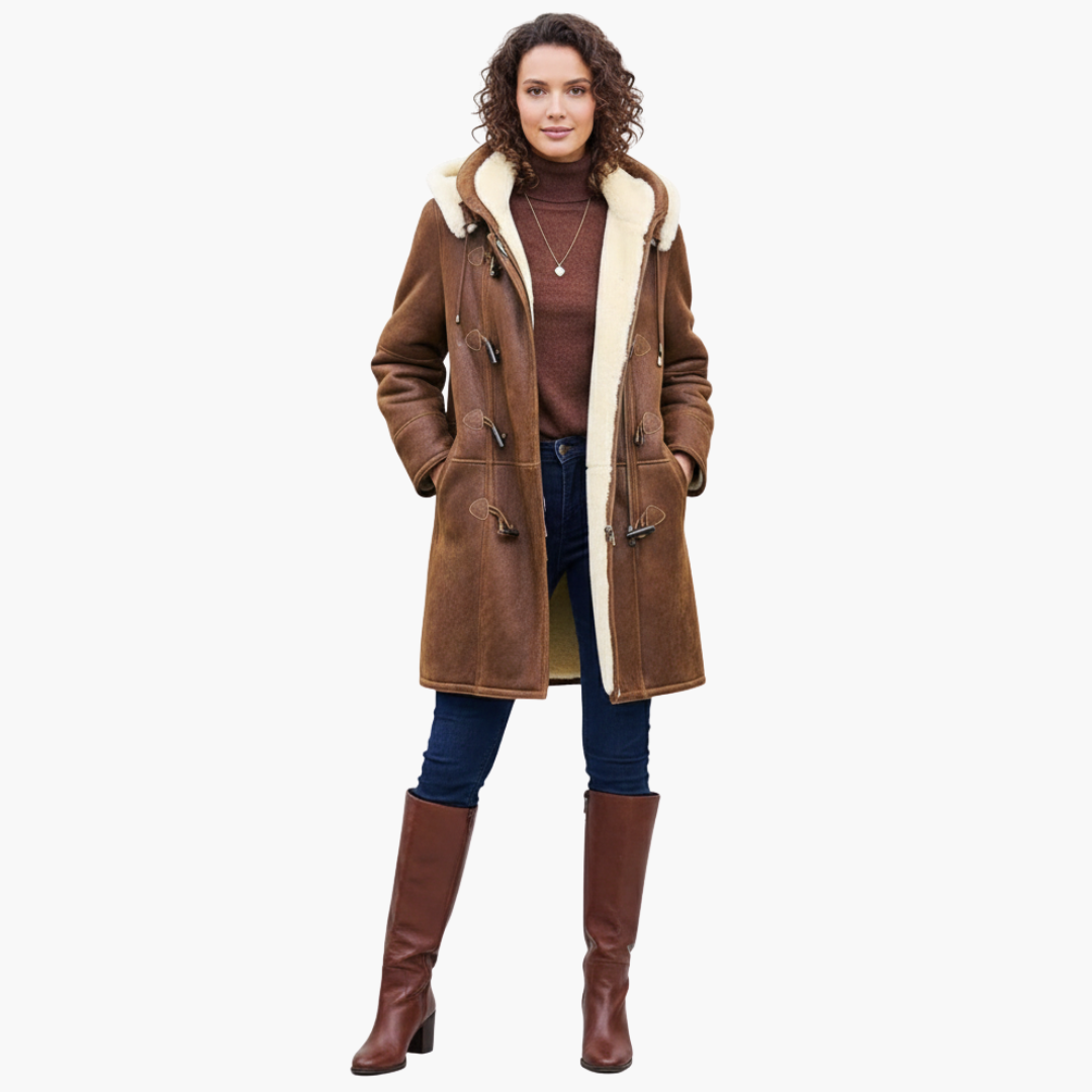 Manteau Long à Capuche et Doublure Synthétique pour Femmes