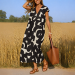 Robe Longue à Imprimé Géométrique pour Femme | Idéale pour l'Été