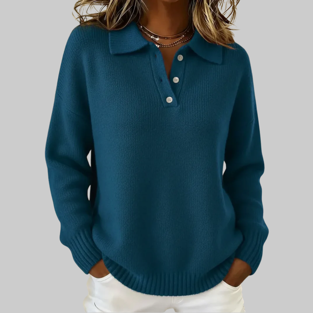 Pull Polo en Maille Souple pour Femmes