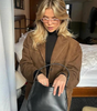 Trenchcoat en Suède Marron Oversize pour Femmes