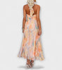 Robe Maxi à Imprimé Aquarelle avec Dos Nu pour Femmes