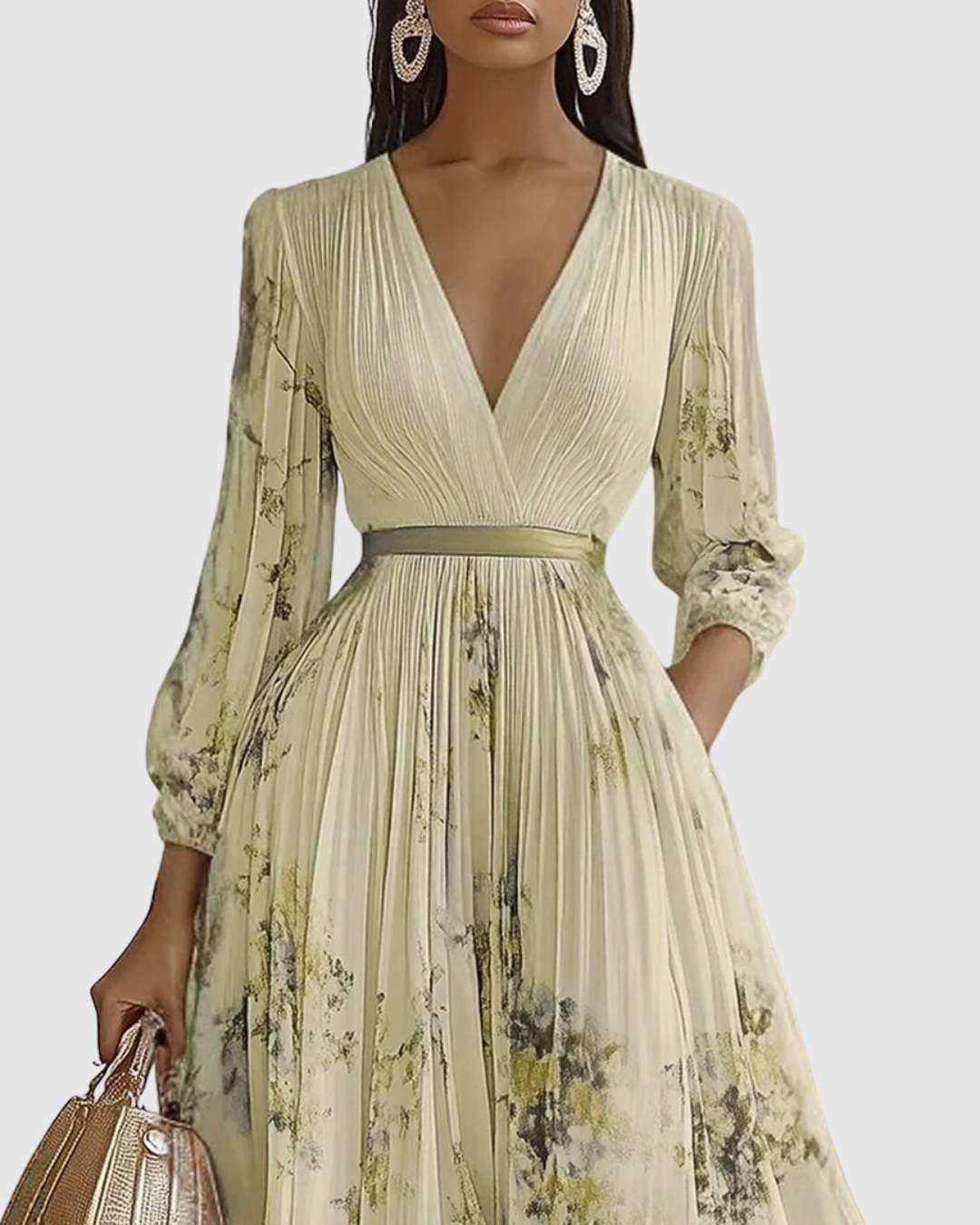 Longue robe plissée pour femmes