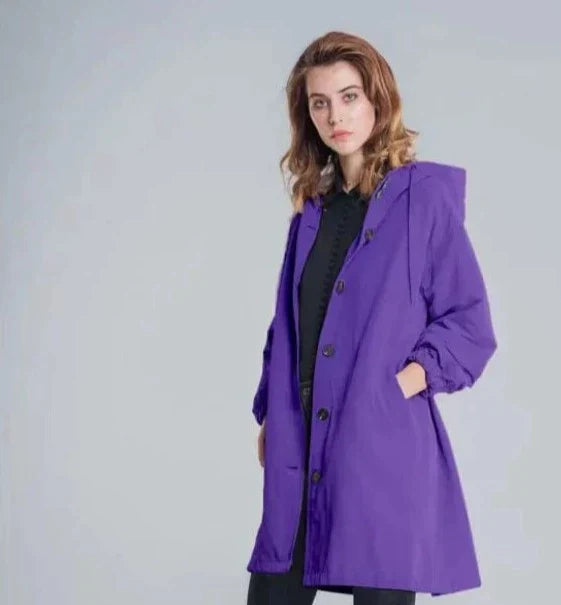 Imperméable à Capuche Oversize pour Femmes