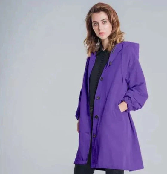 Imperméable à Capuche Oversize pour Femmes