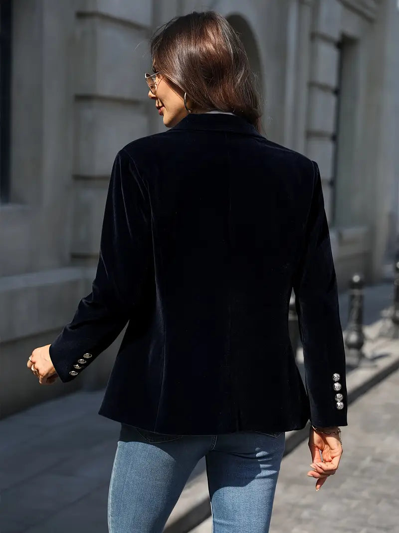 Blazer Féminin Élégant Boutons Dorés pour Femmes