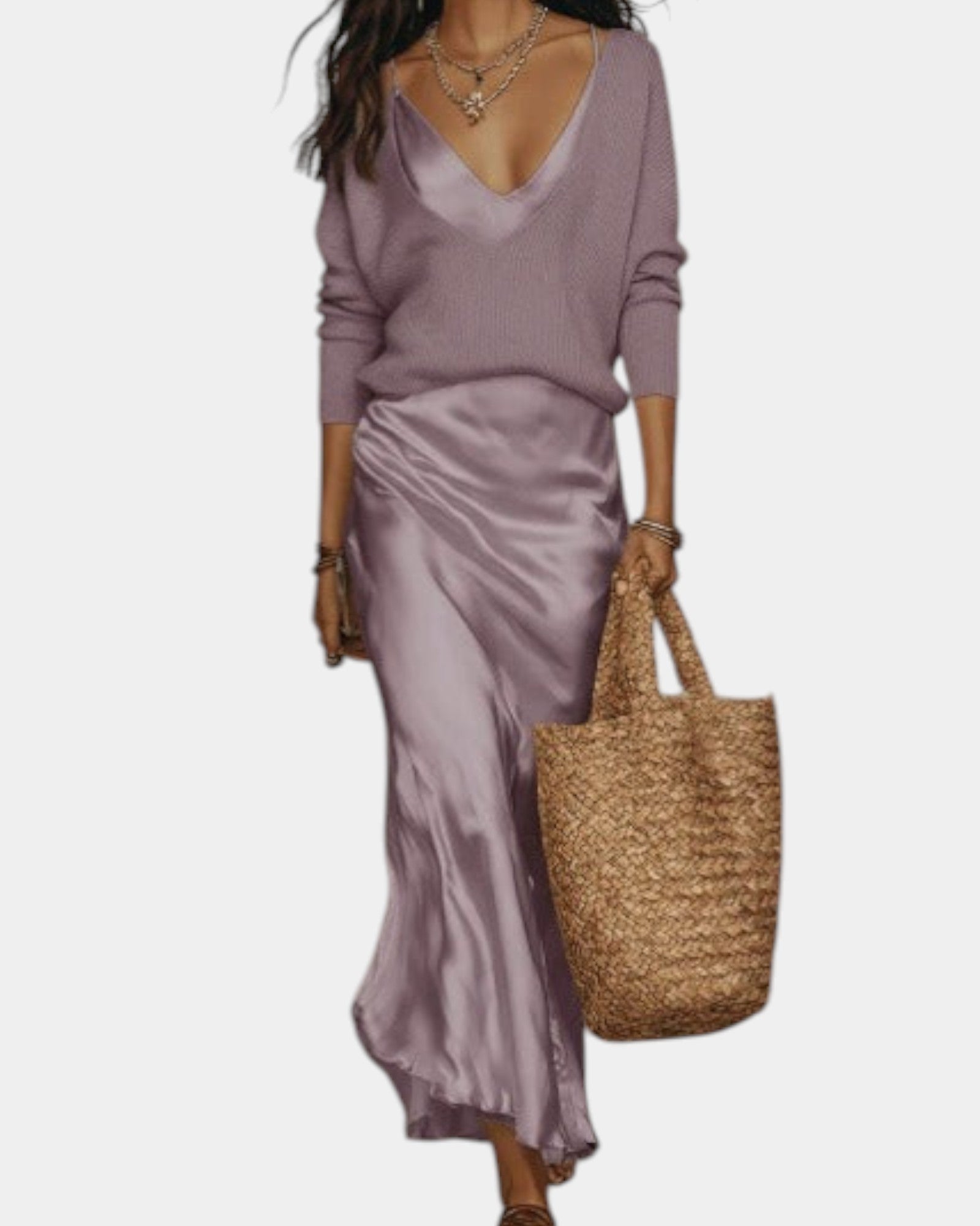Ensemble Pull et Robe en Satin pour Femme | Idéal pour le Quotidien