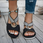 Sandales Peep-Toe avec Boucle Métallique pour Femme | Idéales pour l'Été