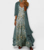 Robe Maxi Imprimée Deux Pièces pour Femmes