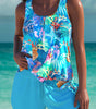 Tankini Effet Ventre Plat et Short pour Femme