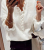 Ruffled Blouse with Decorative Buttons for Women