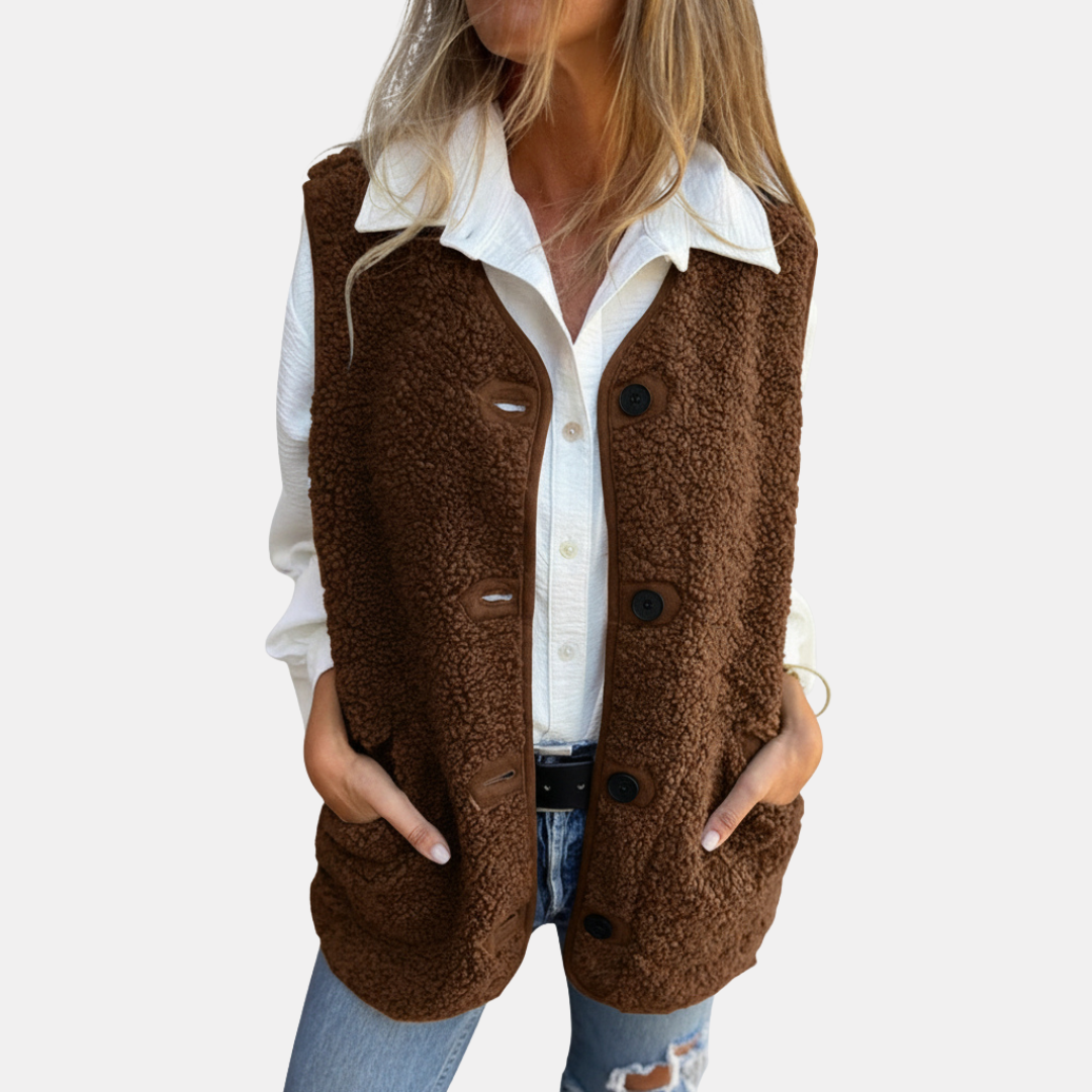 Gilet en polaire teddy pour femmes