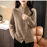 Cardigan Décontracté en Laine Mérinos pour Femmes