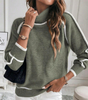 Pull à Col Roulé et Détails Contrastants pour Femmes