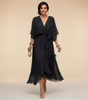 Robe Longue en Chiffon à Manches Chauve-Souris pour Femmes