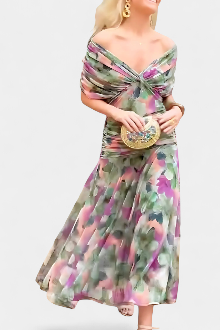 Robe Longue à Imprimé Floral pour Femme