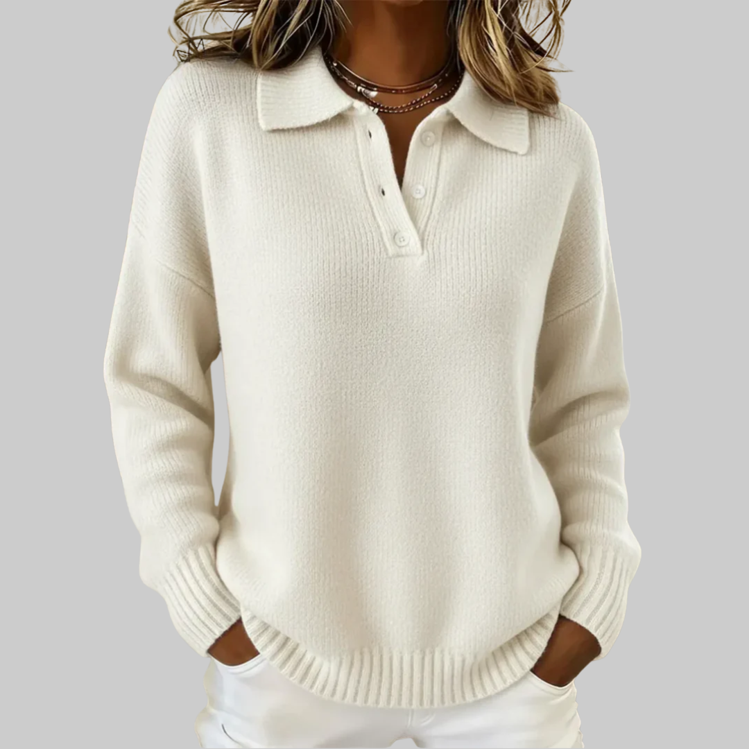 Pull Polo en Maille Souple pour Femmes