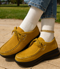 Mocassin Confort à Lacets et Semelle Plateforme en Suédine pour Femme