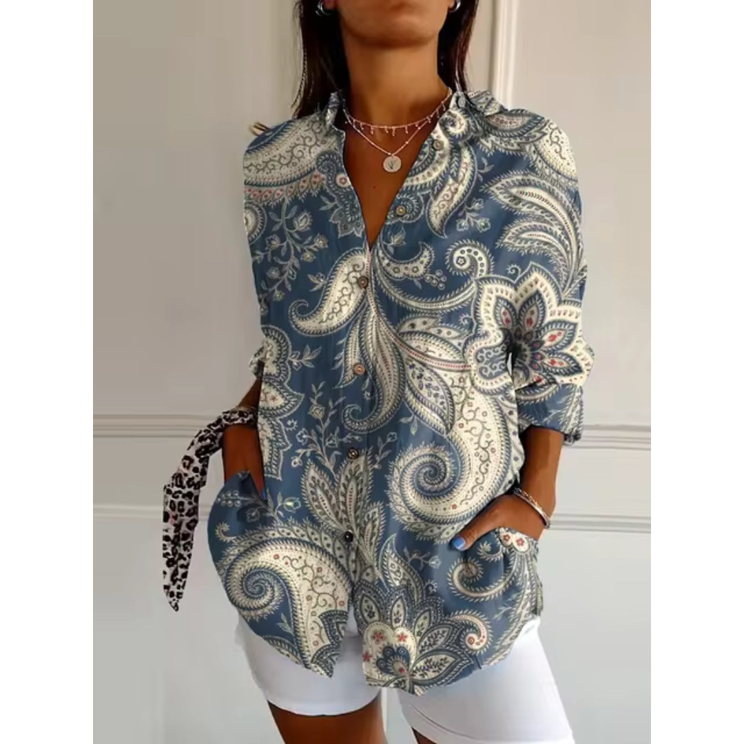 Chemise Longue à Imprimé Floral pour Femmes