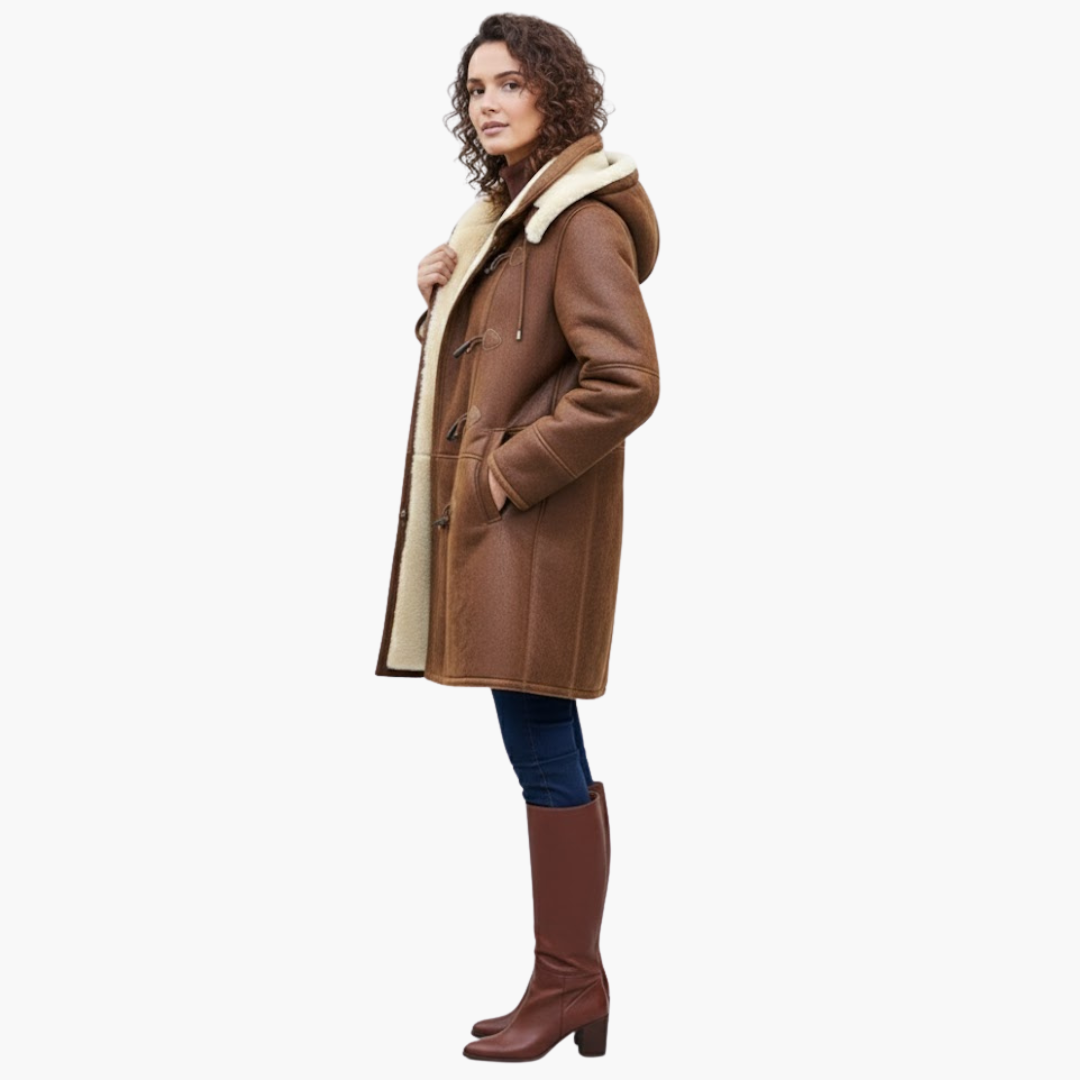 Manteau Long à Capuche et Doublure Synthétique pour Femmes