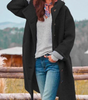 Manteau Long Casual à Pochette pour Femmes
