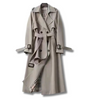Trench Coat Long en Coton pour Femme