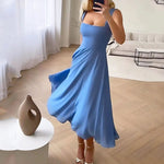Robe Midi pour Femmes à Encolure Carrée