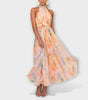 Robe Maxi à Imprimé Aquarelle avec Dos Nu pour Femmes
