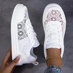 Baskets en Dentelle Florale et Lacets pour Femme