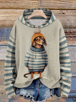 Sweat à Capuche Décontracté à Motif de Chien pour Femmes