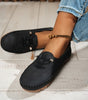 Mocassin Confort à Lacets Décoratifs en Similicuir pour Femme
