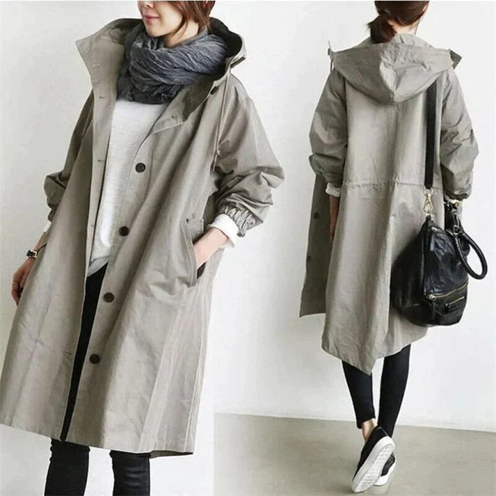 Trench Habillé à Capuche pour Femmes