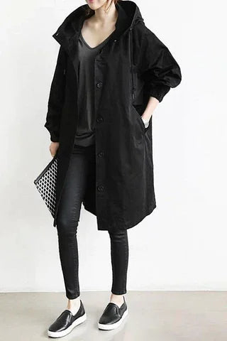 Imperméable à Capuche Oversize pour Femmes