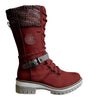 Botte à Lacets Haute en Simili Cuir pour Femme