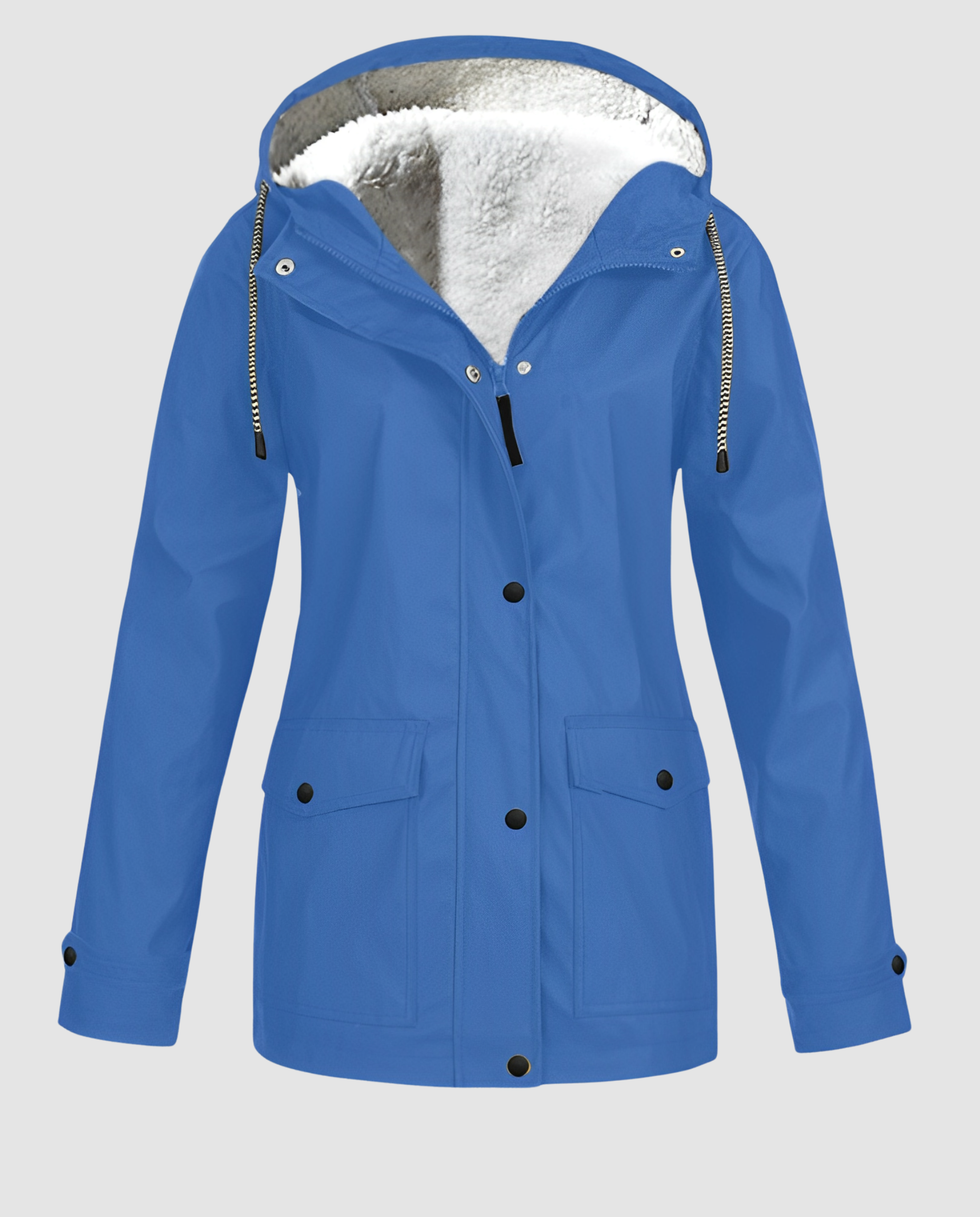 Parka Oversize à Capuche et Fausse Fourrure pour Femme