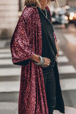 Cardigan à Paillettes Coupe Décontractée pour Femmes