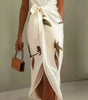Robe Midi Imprimée Ceinturée pour Femmes