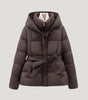Veste Matelassée à Capuche et Ceinture pour Femmes