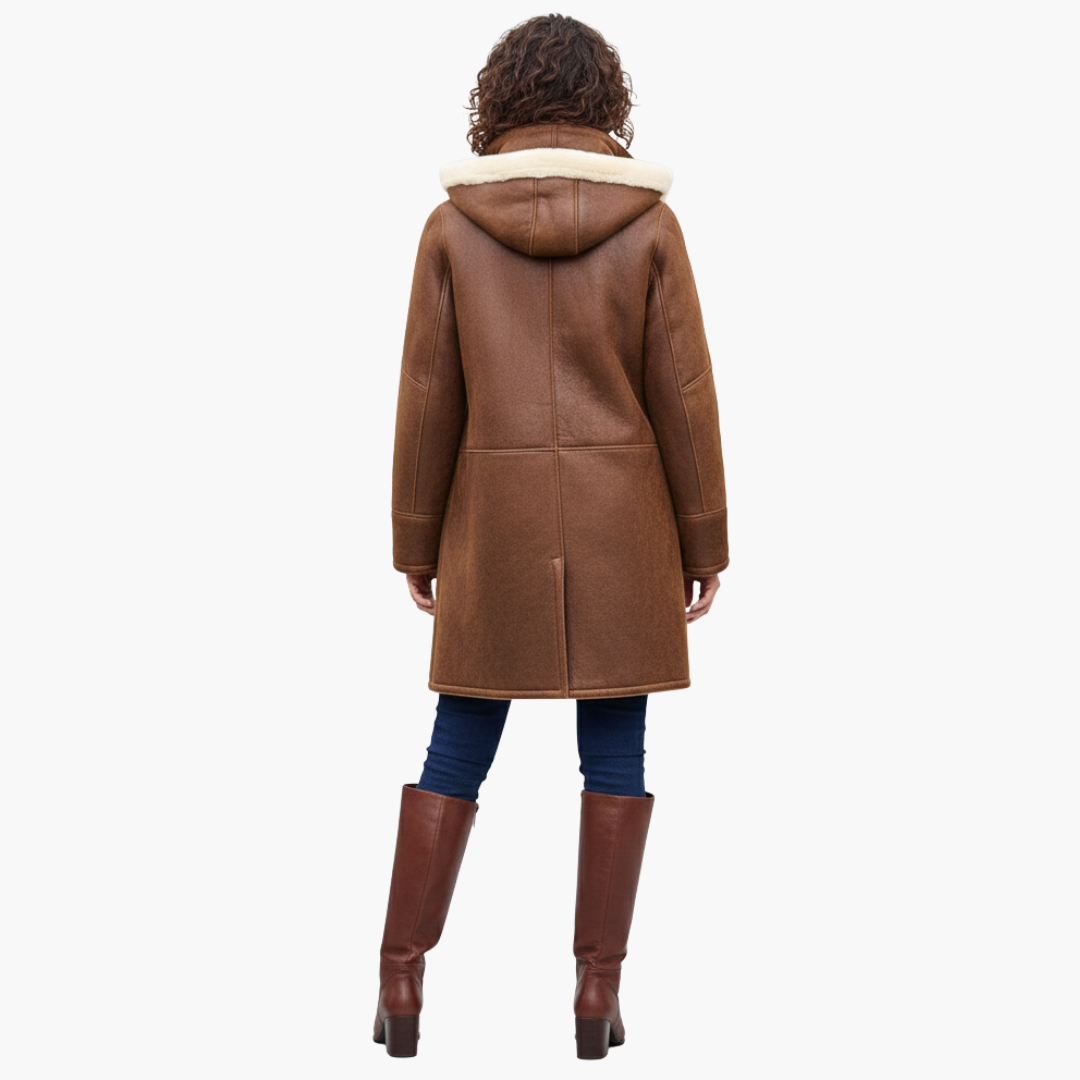 Manteau Long à Capuche et Doublure Synthétique pour Femmes