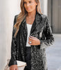 Blazer à Paillettes Manches Longues pour Femmes