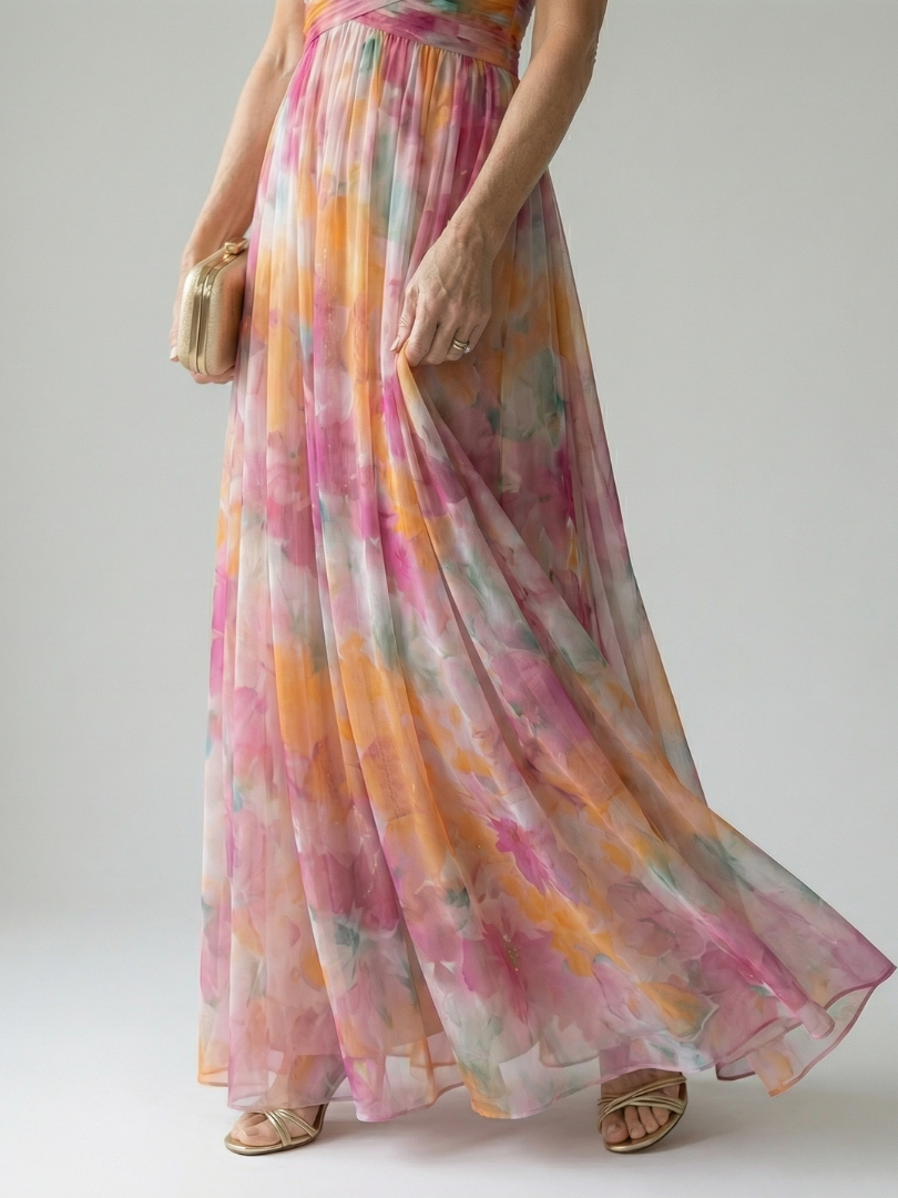 Robe Maxi Sans Manches à Imprimé pour Femme