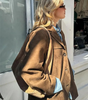 Trenchcoat en Suède Marron Oversize pour Femmes