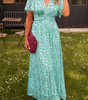 Robe Longue à Imprimé Fleuri et Taille Marquée pour Femme | Idéale pour l'Été