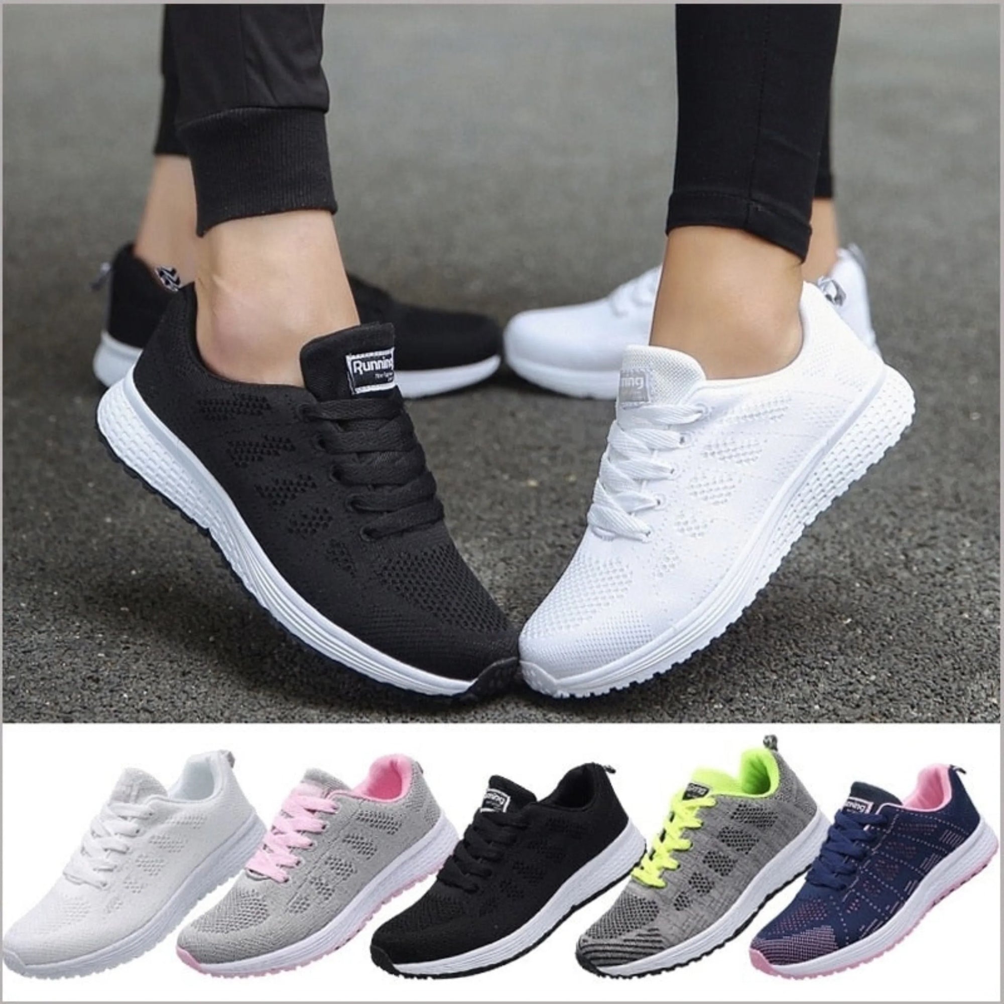 Basket Running Sport en Maille pour Femme