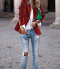 Blazer Féminin Élégant Boutons Dorés pour Femmes