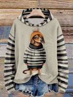 Sweat à Capuche Décontracté à Motif de Chien pour Femmes