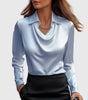Blouse Satin à Manches Longues pour Femmes