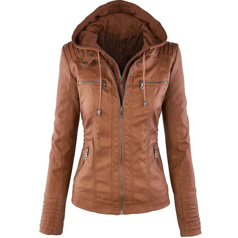 Veste Motard Chic en Similicuir pour Femmes