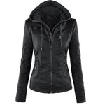 Veste Motard Chic en Similicuir pour Femmes