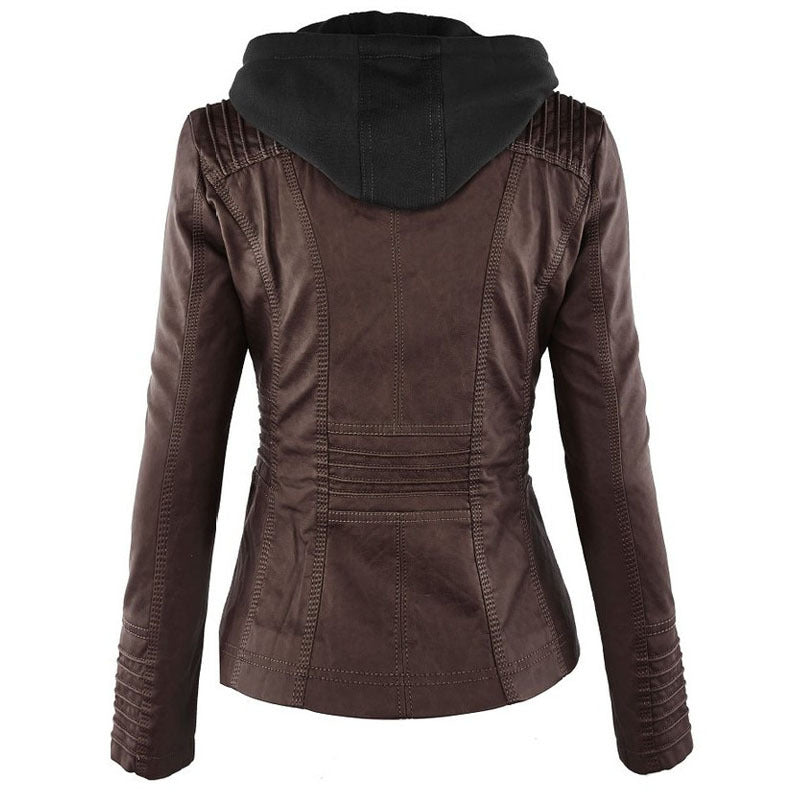 Veste Motard Chic en Similicuir pour Femmes