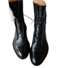 Botte Mi-Mollet à Lacets et Talon en Simili Cuir pour Femme